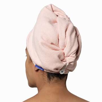 AQUIS Hair Wrap Hair-Drying Tool, Water-Wicking, Ultra-Absorbent Recycled Microfiber