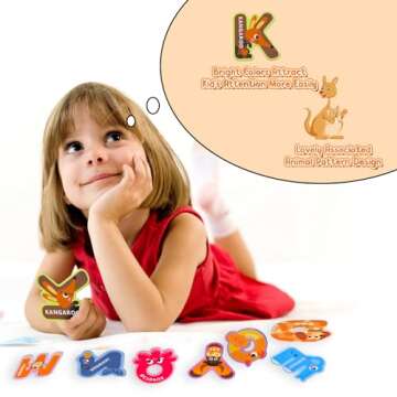 Easter Basket Stuffers for Toddler, Fridge Magnets for Toddlers 1-3, Magnetic Letters, Alphabet Magnets, ABC Magnets for Toddlers 1-3 Refrigerator, Letter Magnets for Toddlers 1 2 3 Year Old