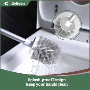 Eyliden Toilet Brush, Toilet Bowl Brushes with Holder, Compact Size Drip-Proof Holder Saves Space, Toilet Deep Cleaning, Bathroom Cleaner Kit (Black,1 Pack)