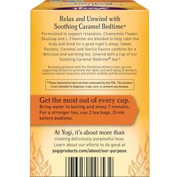 Yogi Tea Soothing Caramel Bedtime Tea - 16 Tea Bags per Pack (4 Packs) - Calming Sleep Tea - Support...