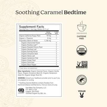 Yogi Tea Soothing Caramel Bedtime Tea - 16 Tea Bags per Pack (4 Packs) - Calming Sleep Tea - Supports Good Sleep - Includes Chamomile Flower, Rooibos Leaf, Roasted Chicory Root & More