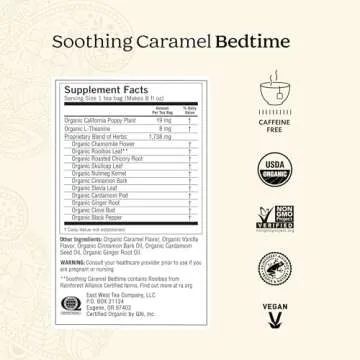 Yogi Tea Soothing Caramel Bedtime Tea - 16 Tea Bags per Pack (4 Packs) - Calming Sleep Tea - Supports Good Sleep - Includes Chamomile Flower, Rooibos Leaf, Roasted Chicory Root & More