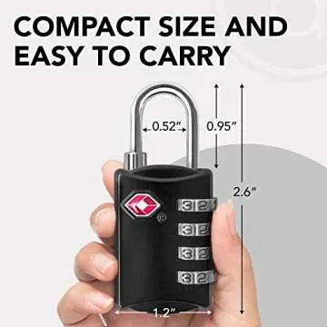 Desired Tools TSA Locks for Luggage, 2-Pc Durable Steel Padlock, Keyless Easy to Read 4-Digit Combination Lock for Backpacks, Travel Suitcases, Toolbox, Filing Cabinets, Baggage & Gym Locker, Black