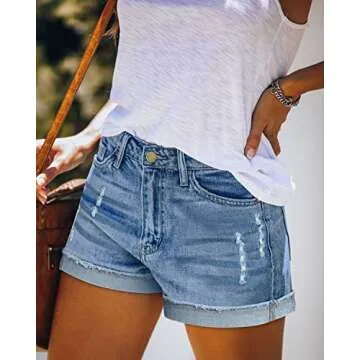 Stylish KISSMODA Denim Shorts for Women - Casual Summer Essential