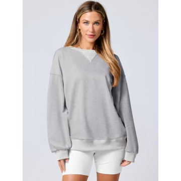ANRABESS Women's Oversized Color Block Sweatshirt Fall 2024