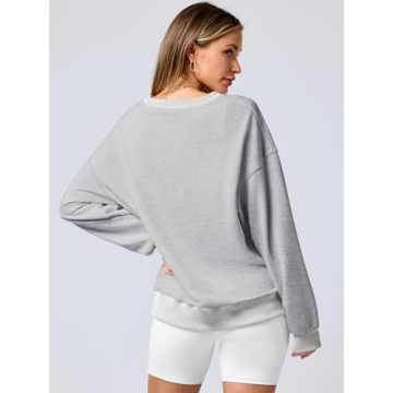 ANRABESS Women's Oversized Color Block Sweatshirt Fall 2024