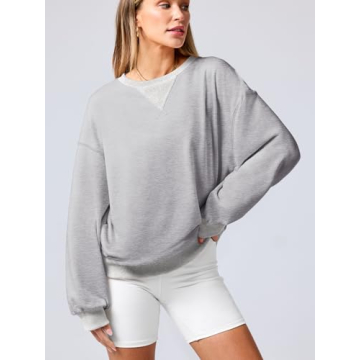 ANRABESS Women's Oversized Color Block Sweatshirt Fall 2024