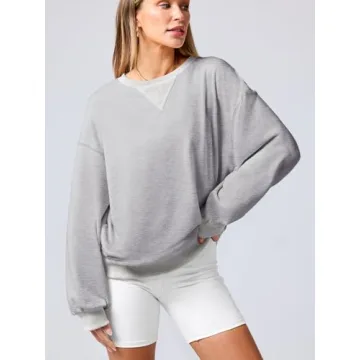 ANRABESS Women's Oversized Color Block Sweatshirt Fall 2024