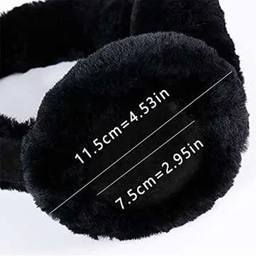 Wool Ear Muffs for Winter Women Men Fluffy Earmuffs Soft Cozy Ear Warmers Outdoor Ear Covers for Col...