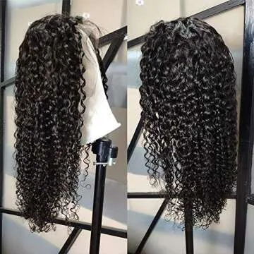 Persephone Curly Lace Front Wigs Human Hair Pre Plucked Brazilian Human Hair Wigs for Black Women Glueless Right T Part Wig Natural Color 24 Inch