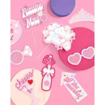 Bachelorette Photo Booth Props Set - 24 Rose Gold Designs