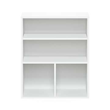 Furinno Pasir 3 Tier Display Bookcase White for Stylish Storage