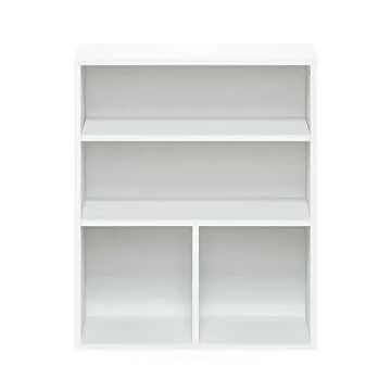 Furinno Pasir 3 Tier Display Bookcase White for Stylish Storage