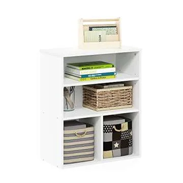 Furinno Pasir 3 Tier Display Bookcase White for Stylish Storage