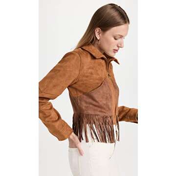 MOTHER Peaking Fringe Jacket - Stylish Faux Leather Design