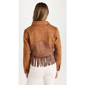 MOTHER Peaking Fringe Jacket - Stylish Faux Leather Design