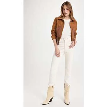 MOTHER Peaking Fringe Jacket - Stylish Faux Leather Design