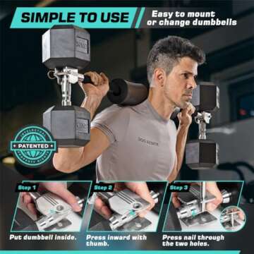 Dumbbell Barbell Converter Bar Adjustable Dumbbell to Barbell Converter Bar Metal Solid Heavy-duty Versatile Barbell Weight Bars for Lifting Full Body Workouts Home Gym Fitness Up to 200 lb Capacity Weight Barbell for Weight Lifting