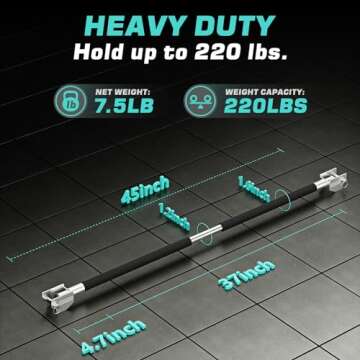 Dumbbell Barbell Converter Bar Adjustable Dumbbell to Barbell Converter Bar Metal Solid Heavy-duty Versatile Barbell Weight Bars for Lifting Full Body Workouts Home Gym Fitness Up to 200 lb Capacity Weight Barbell for Weight Lifting