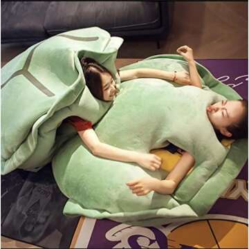 BXEBUI 59 Inch Giant Wearable Turtle Shell Pillows Weighted Stuffed Animal Costume Oversized Plush Toy Funny Dress Up Gift for Adults (59 in)
