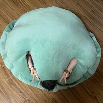 BXEBUI 59 Inch Giant Wearable Turtle Shell Pillows Weighted Stuffed Animal Costume Oversized Plush Toy Funny Dress Up Gift for Adults (59 in)