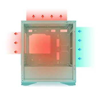 darkFlash Micro ATX Mini ITX Tower MicroATX Computer Case with Door Opening Tempered Glass Side Panel (DLM22 Mint Green)