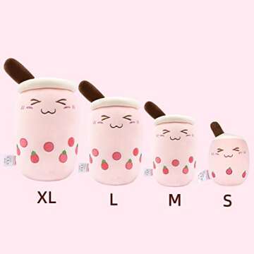 Niuniu Daddy Boba Stuffed Toy, Pink Milk Tea Plushie, Soft Polyester Plush, Cuddle Pillow, Great Gif...