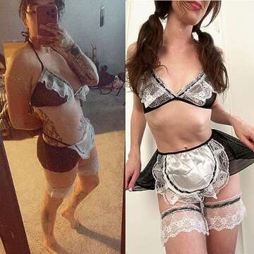 Bienvenu Women's Lingerie Sheer Naughty Maid Costume for Cosplay