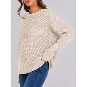 Cozy ANRABESS Waffle Knit Oversized Sweater for Fall
