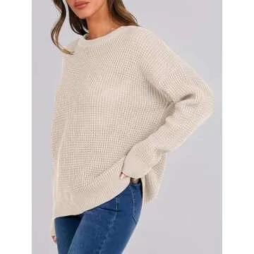 Cozy ANRABESS Waffle Knit Oversized Sweater for Fall