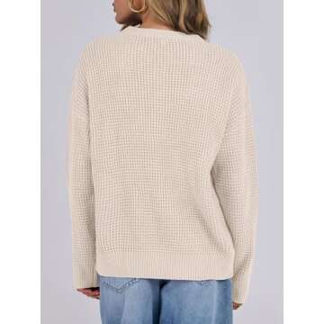 Cozy ANRABESS Waffle Knit Oversized Sweater for Fall