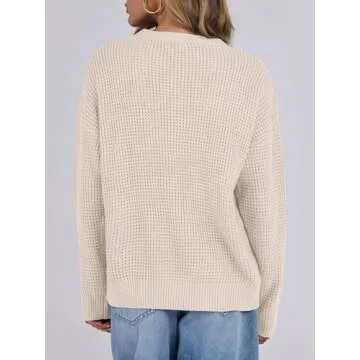 Cozy ANRABESS Waffle Knit Oversized Sweater for Fall