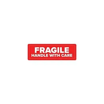 Prinko-1000 Per Roll 3x1 Fragile Handle with Care Stickers Labels, Easy to Peel and Apply (1 Roll)