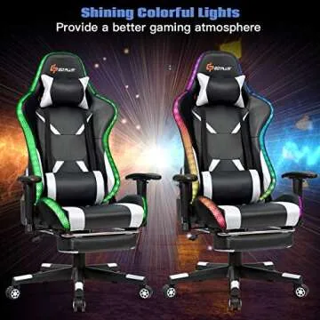 Goplus Gaming Chair with RGB Light and Massage Feature
