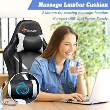Goplus Gaming Chair with RGB Light and Massage Feature