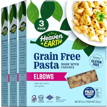 Heaven & Earth Grain Free Pasta, Cassava Elbow Macaroni Pasta, 8oz (3 Pack) | Paleo Pasta | Vegan | ...
