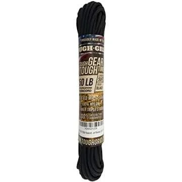 TOUGH-GRID Premium 750lb Black Paracord - 100% Nylon, Mil-Spec