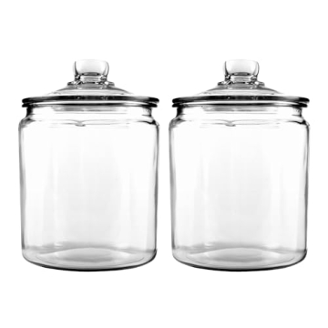 Anchor Hocking Heritage Hill Glass Jar Set of 2