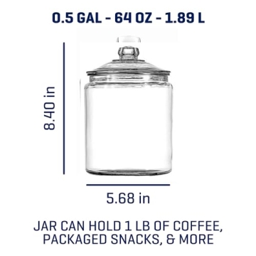 Anchor Hocking Heritage Hill Glass Jar Set of 2