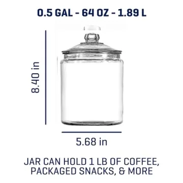 Anchor Hocking Heritage Hill Glass Jar Set of 2