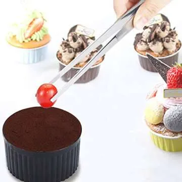 Tangoowal 12-Inch Fine Tweezer Tongs for Cooking