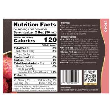 Tea Zone 64 Fl.Oz Lychee Syrup for Refreshing Beverages