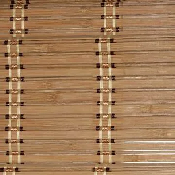 LANTIME Wood Window Roman Shades, Lined Blackout Bamboo Roman Shades Blinds, Easy Installation for Home and Garden, Pattern 1