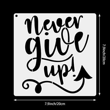 16 Pieces Stencils for Painting Inspirational Word Motivational Reusable Polyester Film Template Ste...