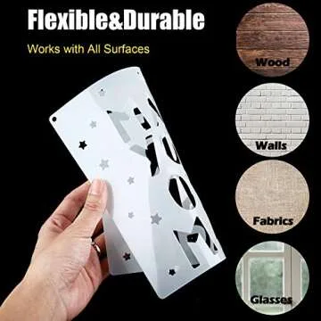 16 Pieces Stencils for Painting Inspirational Word Motivational Reusable Polyester Film Template Stencils with Open Ring for Painting on Wood Wall Home Decor(7.87 x 7.87 Inches)