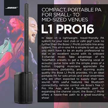 Bose L1 Pro16 Portable PA System - Built-in Mixer & Bluetooth Control