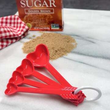 Supreme Housewares Heart Measuring Cups and Spoons Set for Indoors Outdoors Use, Party, Wedding, Birthday, Valentine's day and Everyday Use