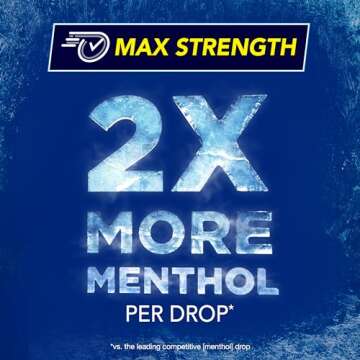 Vicks VapoCool Severe Medicated Sore Throat Drops, Max Strength Menthol, Soothes Sore Throat Pain, W...