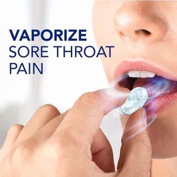 Vicks VapoCool Severe Medicated Sore Throat Drops, Max Strength Menthol, Soothes Sore Throat Pain, Winterfrost Flavor, 45ct