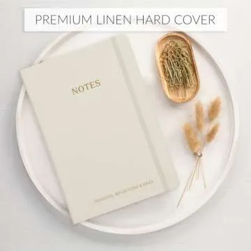 ZICOTO Aesthetic Thick Notebook Journal For Women 7" x 10" - Modern Linen Hardcover Note Book With 300 Lined Pages - Perfect For Writing And Staying Organized at Work or School